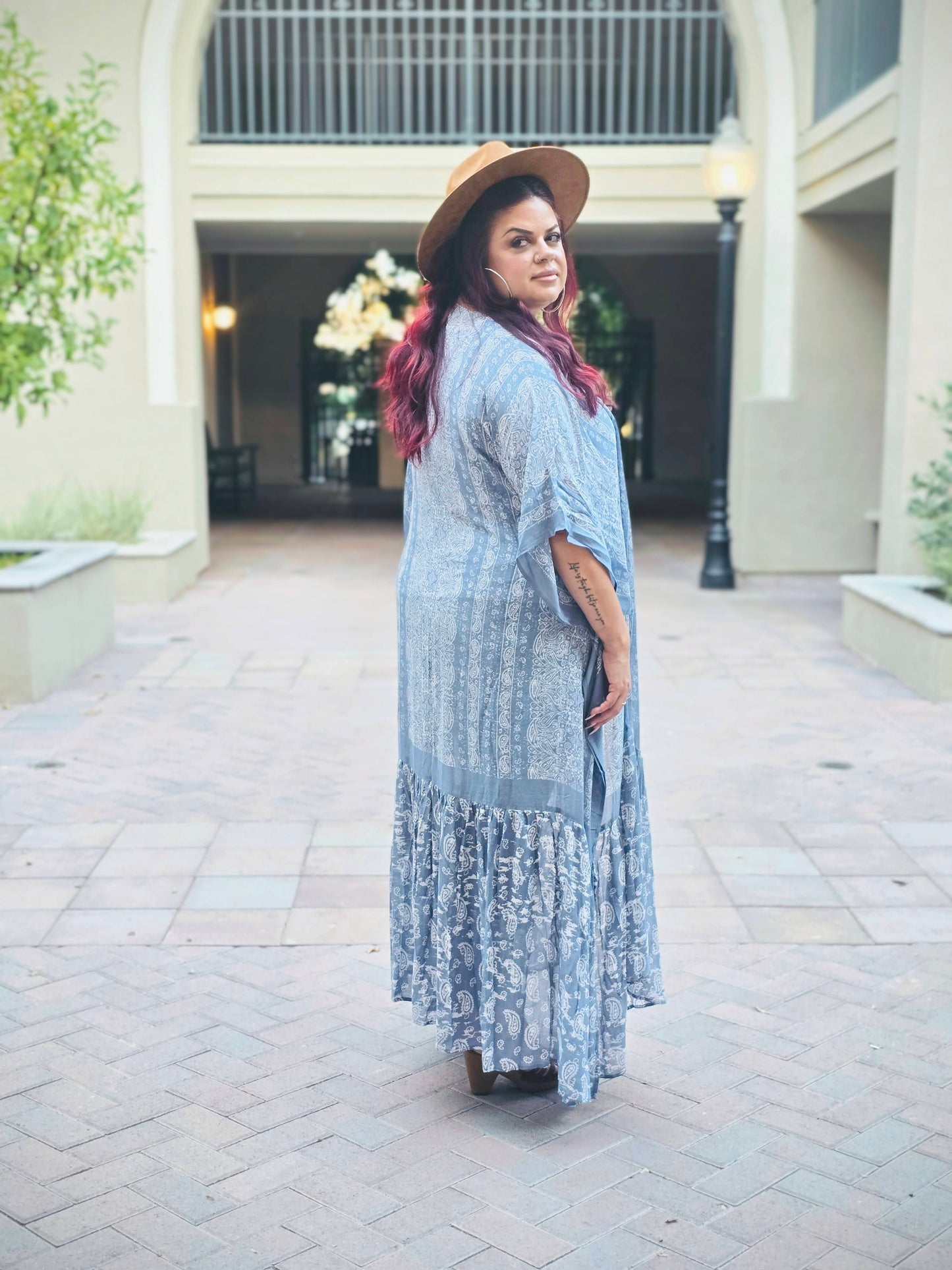 Chambray Paisley Kimono