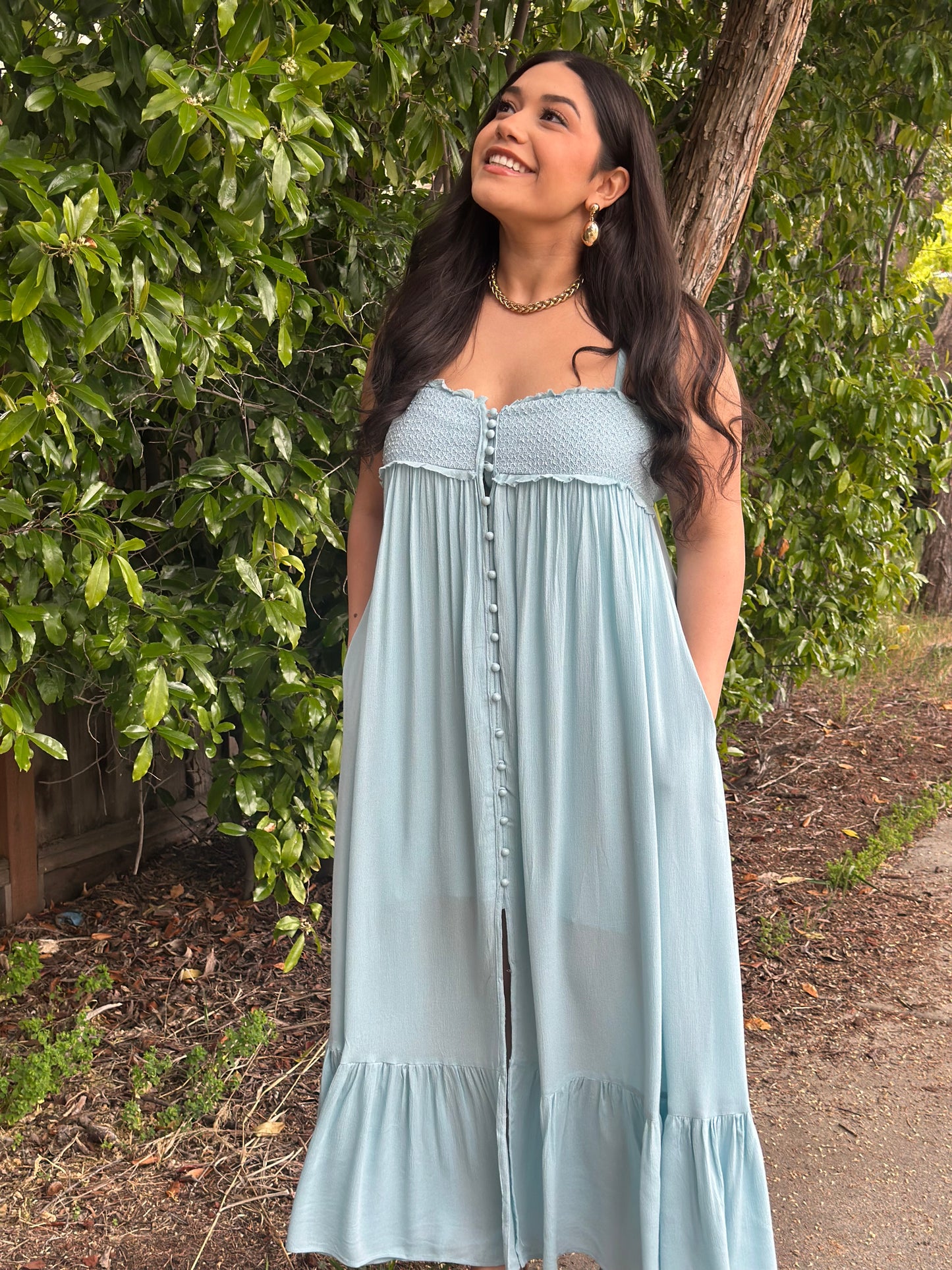 Smocked Bodice Maxi Dress