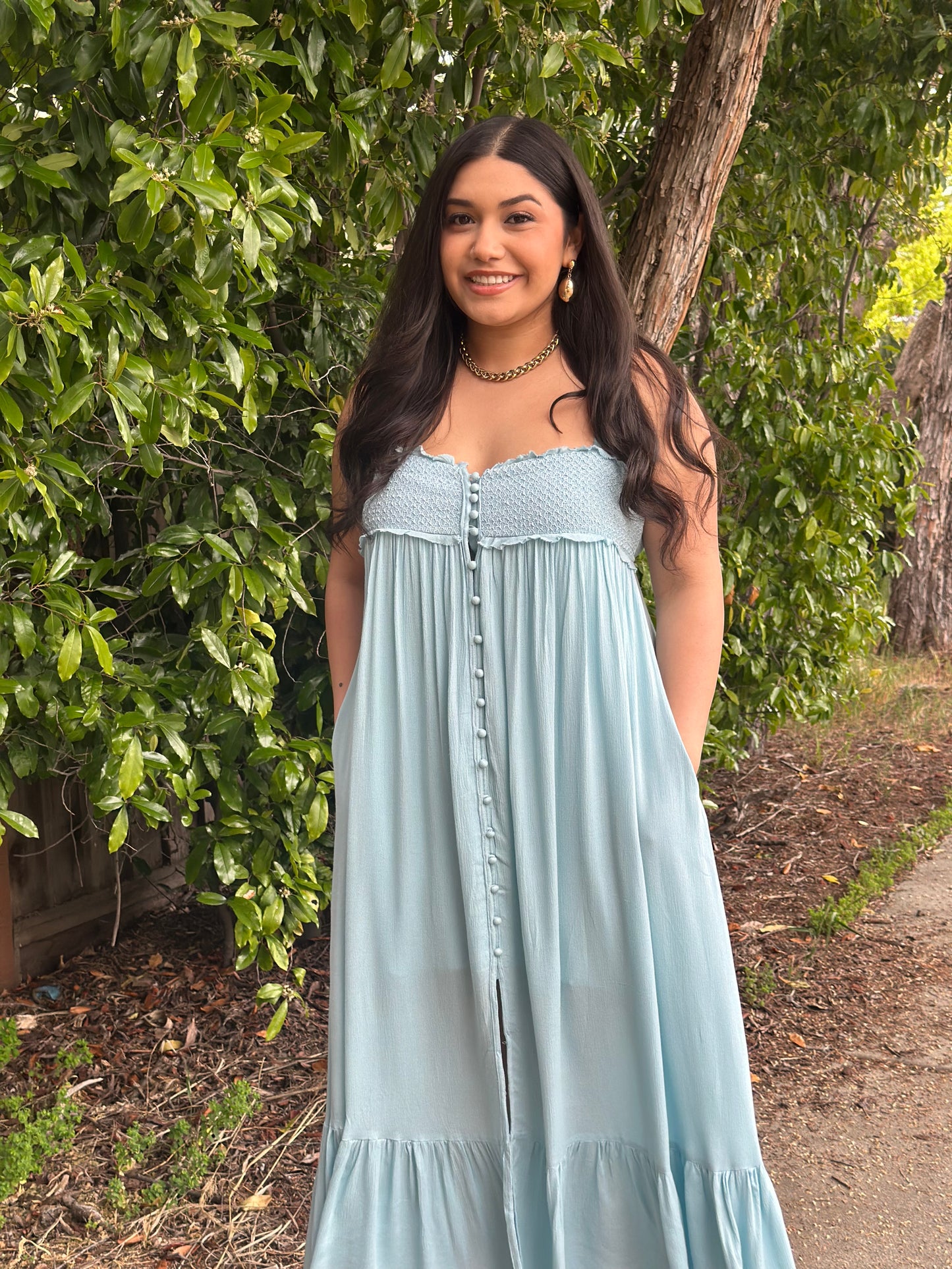 Smocked Bodice Maxi Dress