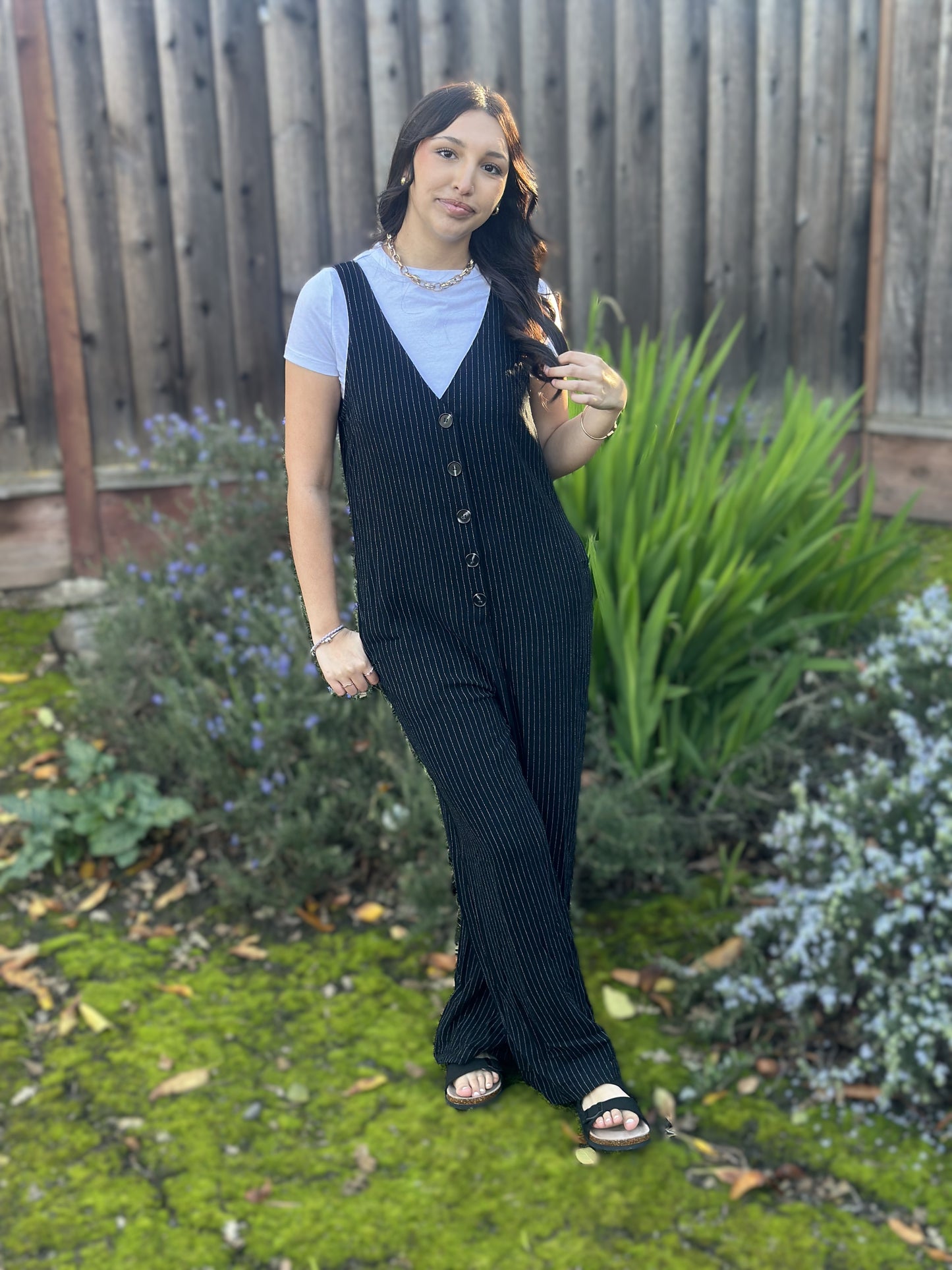 Linen Striped Jumpsuit