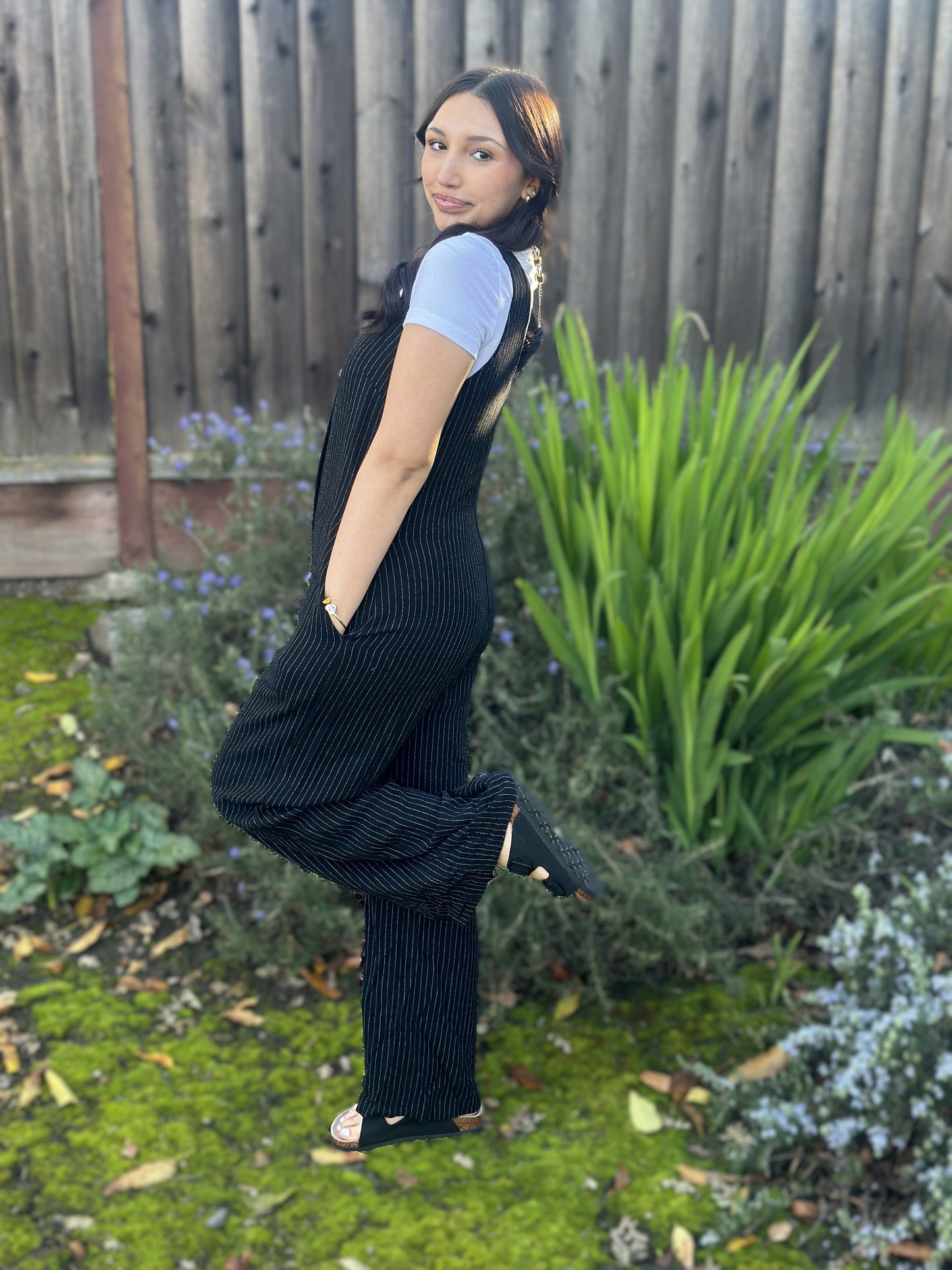 Linen Striped Jumpsuit