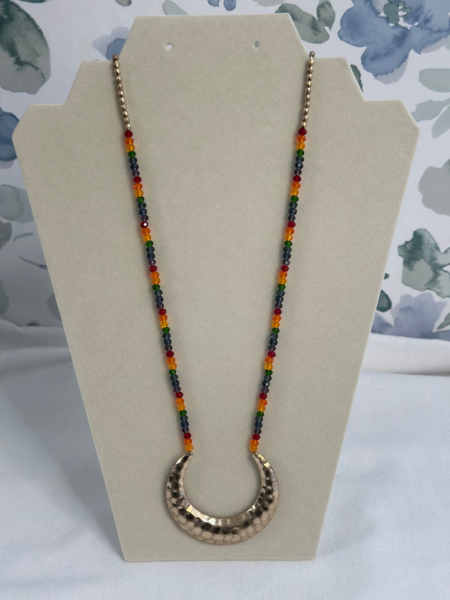 Beaded Crescent Necklace