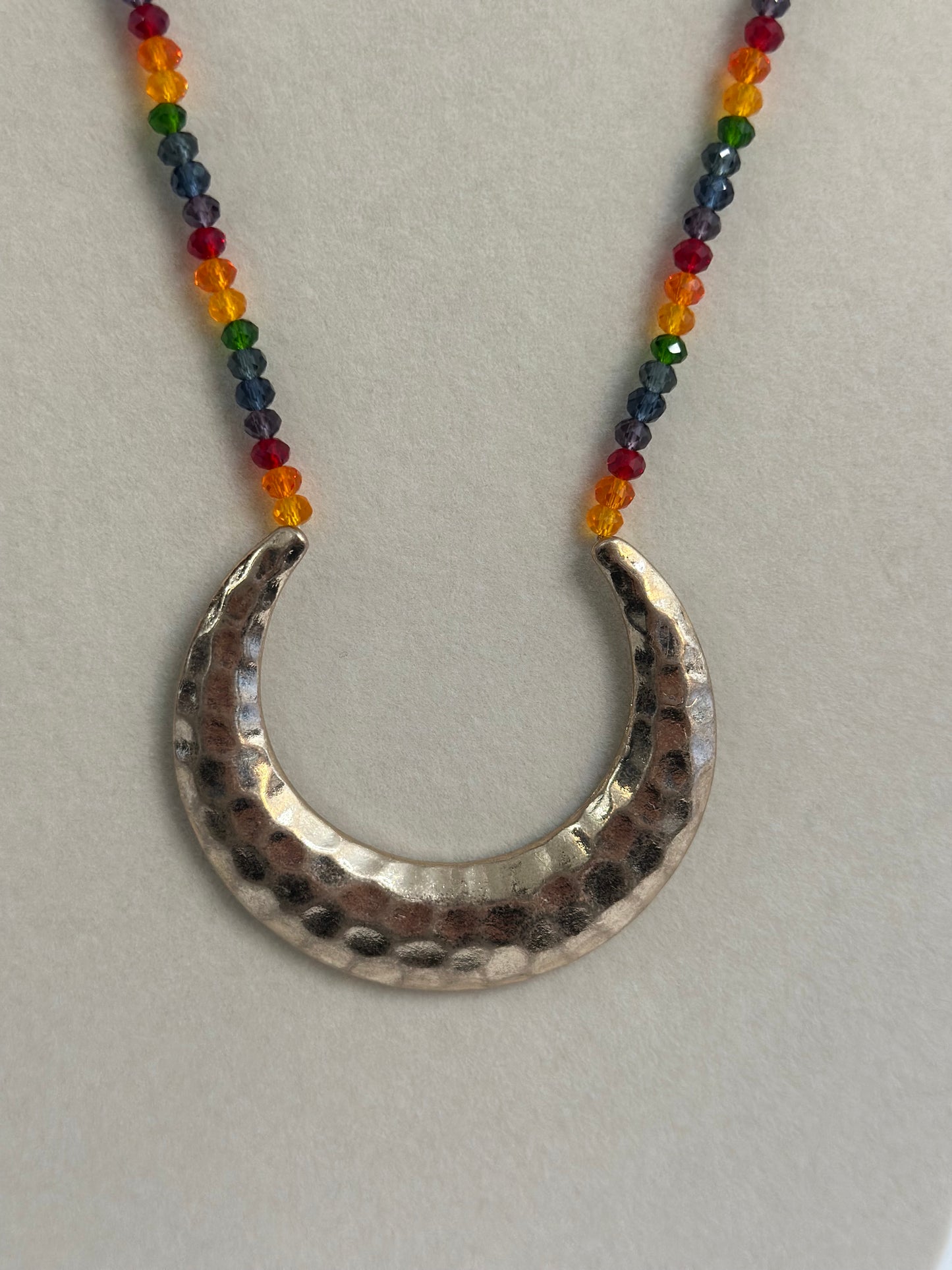 Beaded Crescent Necklace