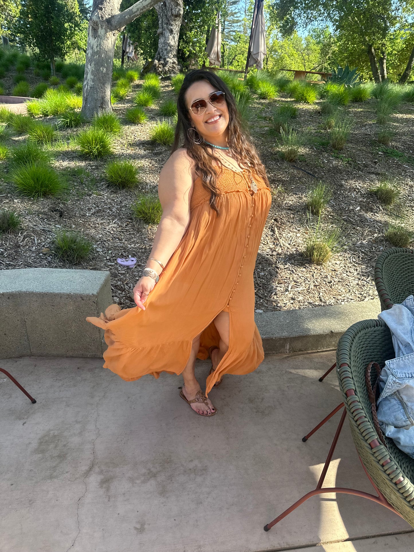 Smocked Bodice Maxi Dress