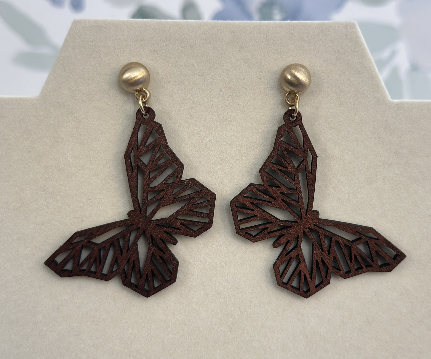 Wooden Butterfly Earrings