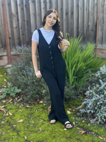 Linen Striped Jumpsuit