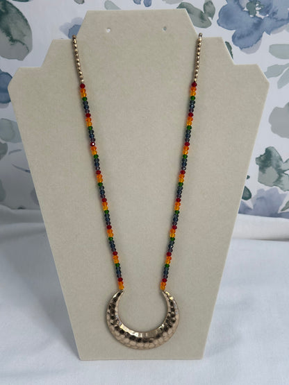 Beaded Crescent Necklace